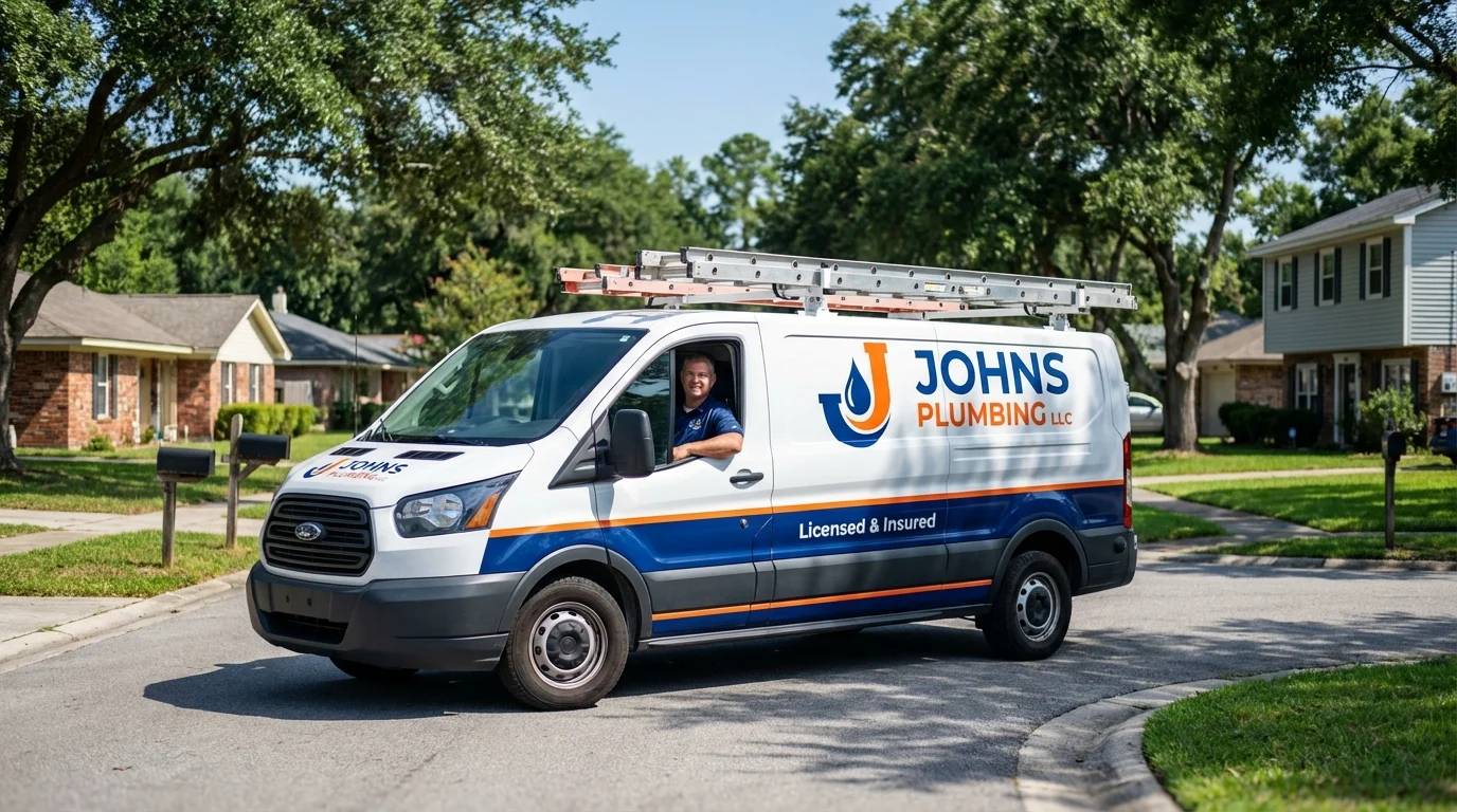 Johns Plumbing LLC service van in Norwalk, OH