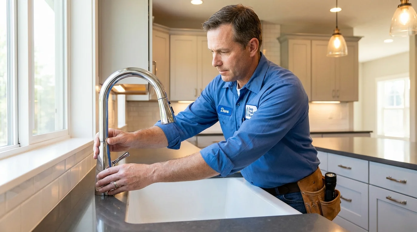 Kitchen faucet installation by Johns Plumbing LLC in Norwalk